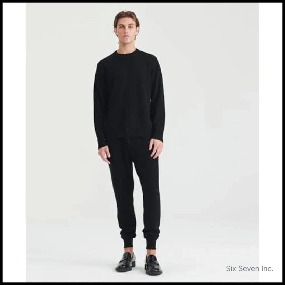Luxe Cashmere Crewneck Sweater Classic Elegant Minimal Relaxed Fit Pullover
